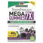 Nature's Answer Sambucus Mega Gummies 7X Strength musta leedrimarja kummikommid – 30 kummikommi
