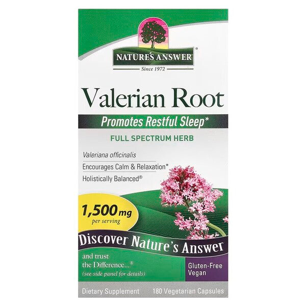 Nature's Answer valerianajuur, 1500 mg – 180 kapslit