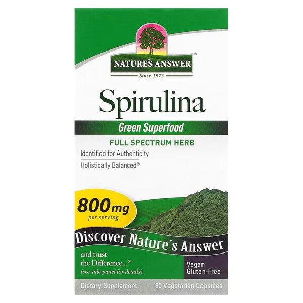 Nature's Answer spirulina, 800 mg – 90 kapslit