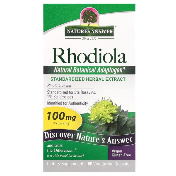 Nature's Answer roosilõhnalise kuldjuure (Rhodiola rosea) juur, 100 mg – 60 kapslit