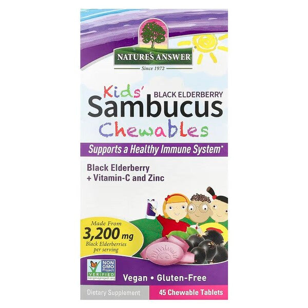 Nature's Answer Kids Sambucus musta leedrimarja närimistabletid – 45 närimistabletti