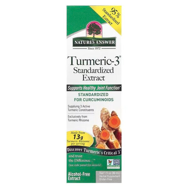 Nature's Answer kurkumi – 3 standardiseeritud ekstrakt – 30 ml.