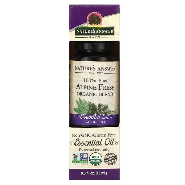 Nature's Answer 100% puhas alpi värskuse eeterlike õlide segu – 15 ml.