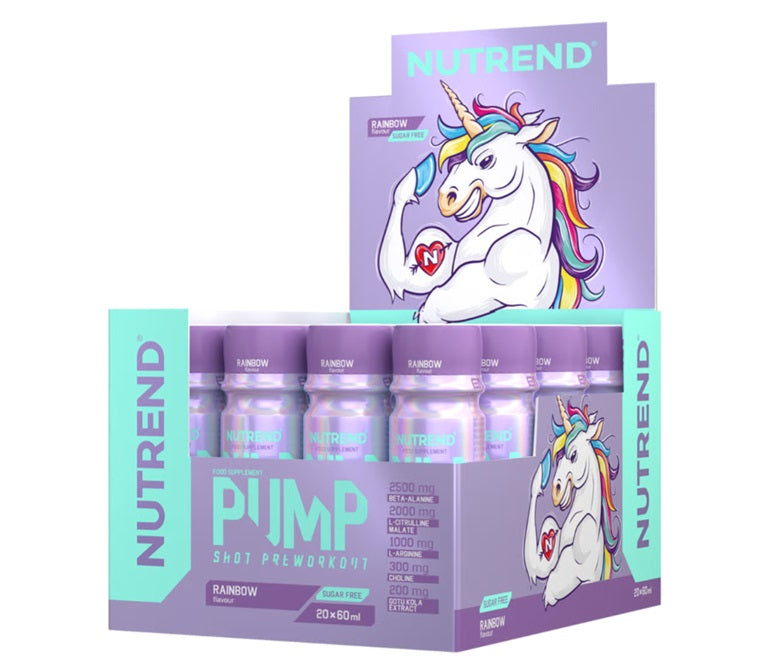 Nutrend Pump treeningeelne jook, Rainbow – 20 x 60 ml.