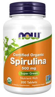 NOW Foods spirulina, 500 mg – 200 tabletti