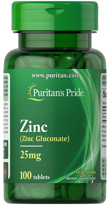 Puritan's Pride Zinc 25 mg tabletid – 100 tabletti