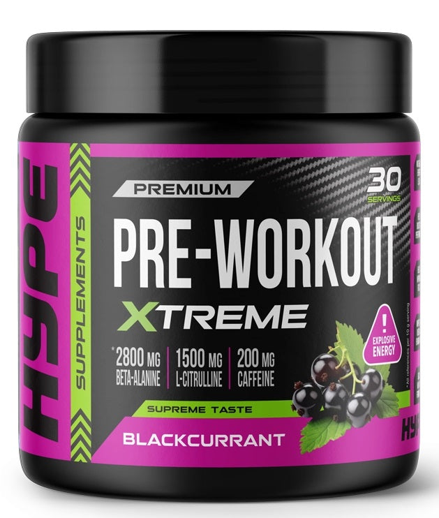 Hype Pre-Workout Xtreme, mustasõstar – 300 g