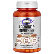 NOW Foods arginiin ja ornitiin – 100 kapslit