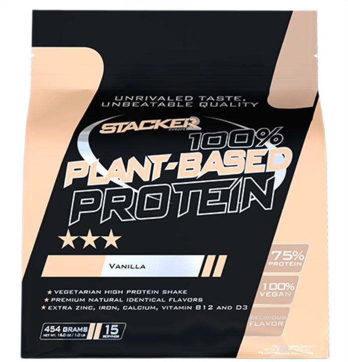 Stacker2 Europe 100% taimne vanillimaitseline valgupulber – 454 g
