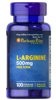 Puritan's Pride L-arginiin, 500 mg – 100 kapslit