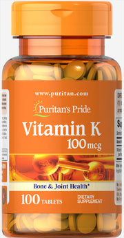 Puritan's Pride vitamiin K, 100 mcg – 100 tabletti