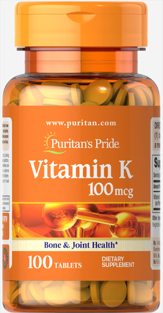 Puritan's Pride vitamiin K, 100 mcg – 100 tabletti