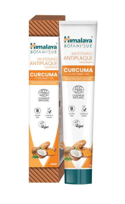 Himalaya White Shine hambapasta naastu vastu kurkumi ja kookosõliga, piparmündiga – 75 ml.