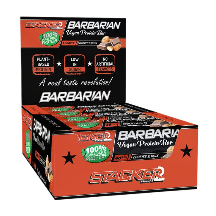 Stacker2 Europe Barbarian valgupulk küpsiste ja pähklitega – 12 x 40 g