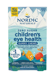 Nordic Naturals laste silmatervise maiused, maasika-limonaad – 30 kummikommi