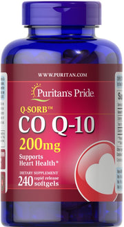 Puritan's Pride koensüüm Q10, 200 mg – 240 kapslit