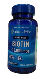 Puritan's Pride biotiin, 10 000 mcg – 100 kapslit