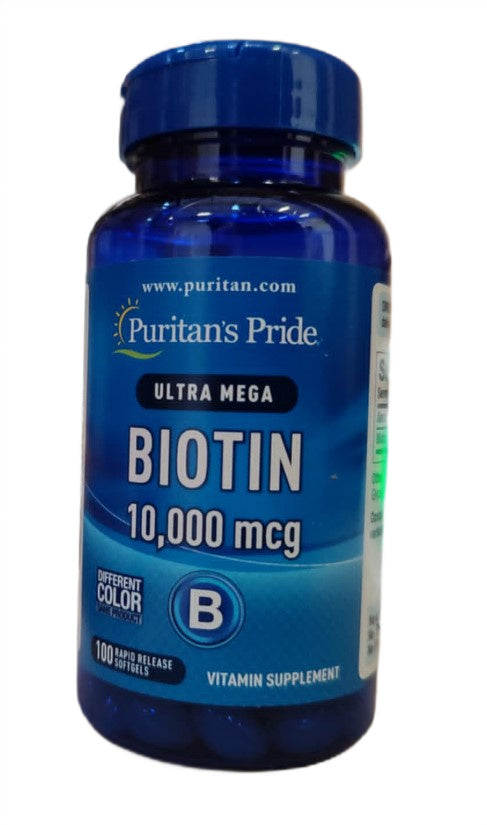 Puritan's Pride biotiin, 10 000 mcg – 100 kapslit