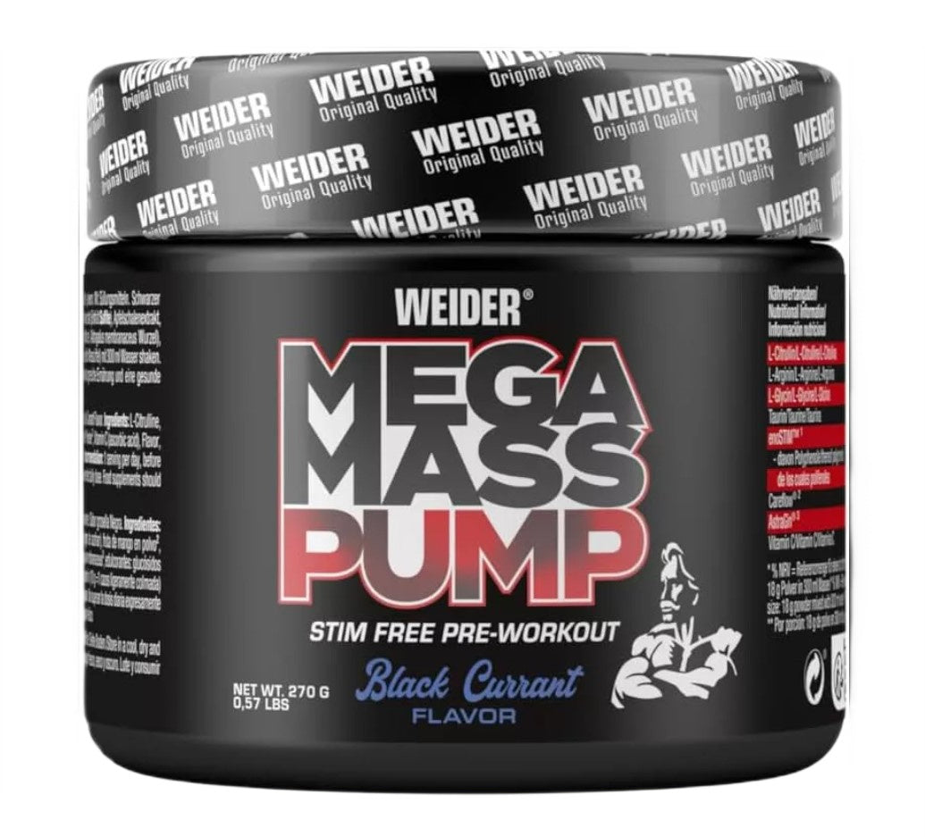 Weider Mega Mass Pump, Mustsõstar – 270g