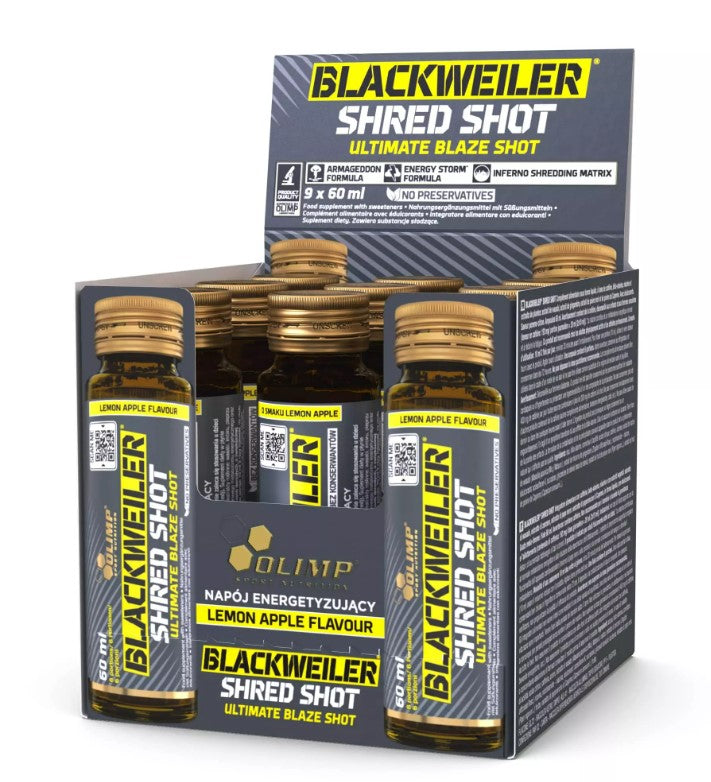 Olimp Nutrition Blackweiler Shred Shot, sidruni-õuna maitsega – 9 x 60 ml.