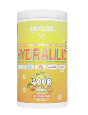 Axe & Sledge Hydraulic V2 be stimuliantų prieš treniruotę skirtas gėrimas su rūgščiųjų citrusinių vaisių skonio priedais – 498 g