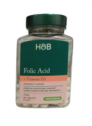 Holland & Barrett foolhape + D3-vitamiin – 180 tabletti