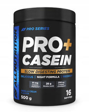 Allnutrition Pro+ kaseiin, vaniljekreem – 500 g