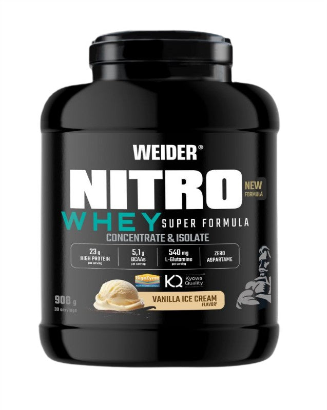 Weider Nitro Whey Super Formula, vanillijäätis - 908g