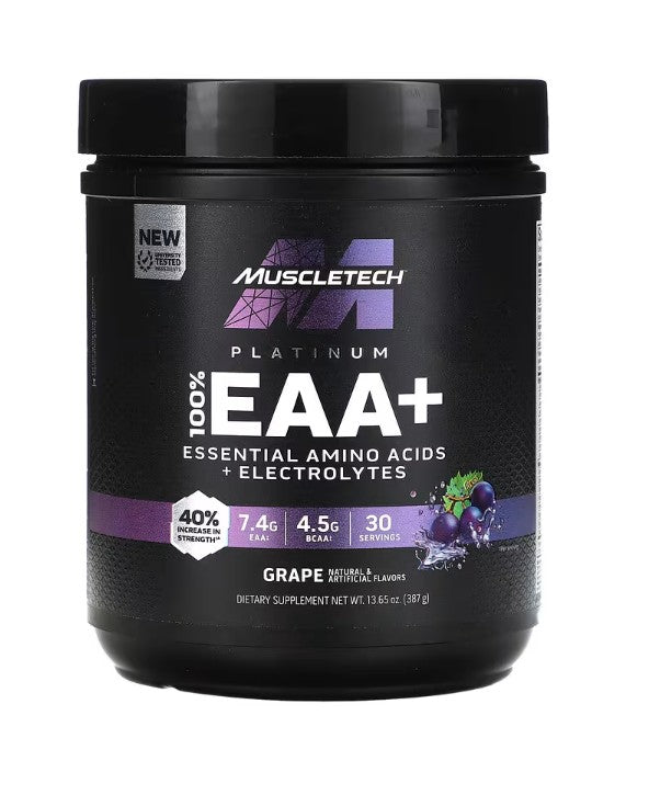 MuscleTech Platinum 100 % EAA+, viinamarjamaitseline – 387 g