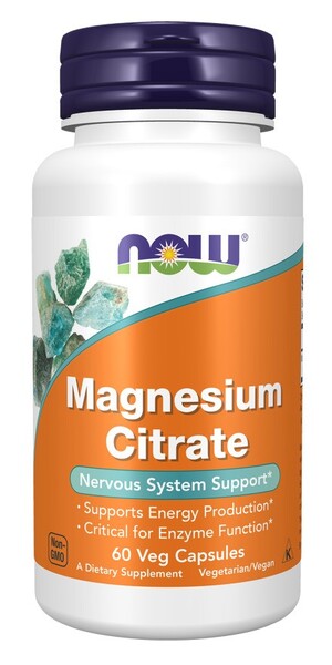 NOW Foods magneesiumtsitraat, 400 mg – 60 kapslit