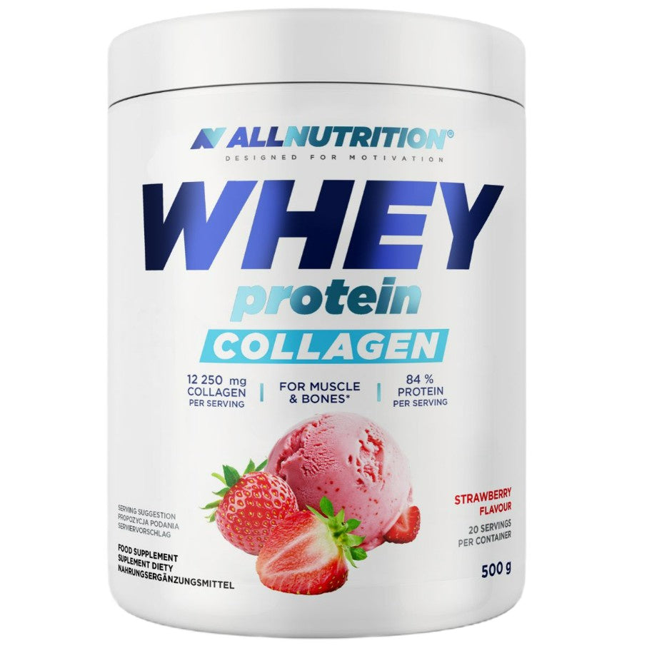 Allnutrition vadakuvalgu kollageen, maasikamaitseline – 500 g