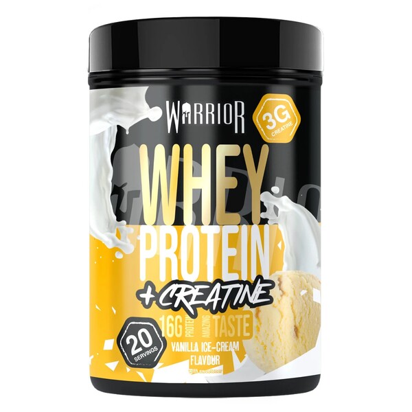 Warrior vadakuvalgud + kreatiin, vanillijäätis – 500 g