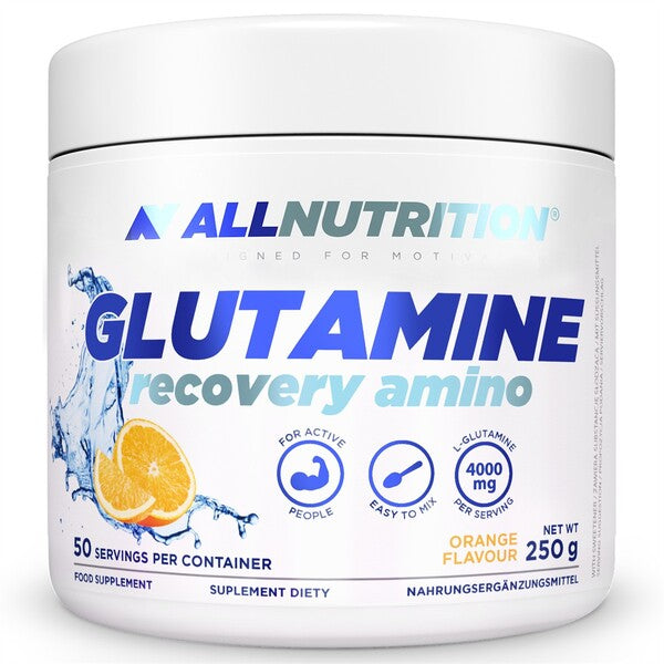 Allnutrition Glutamiini taastavad aminohapped, apelsinimaitseline – 250 g