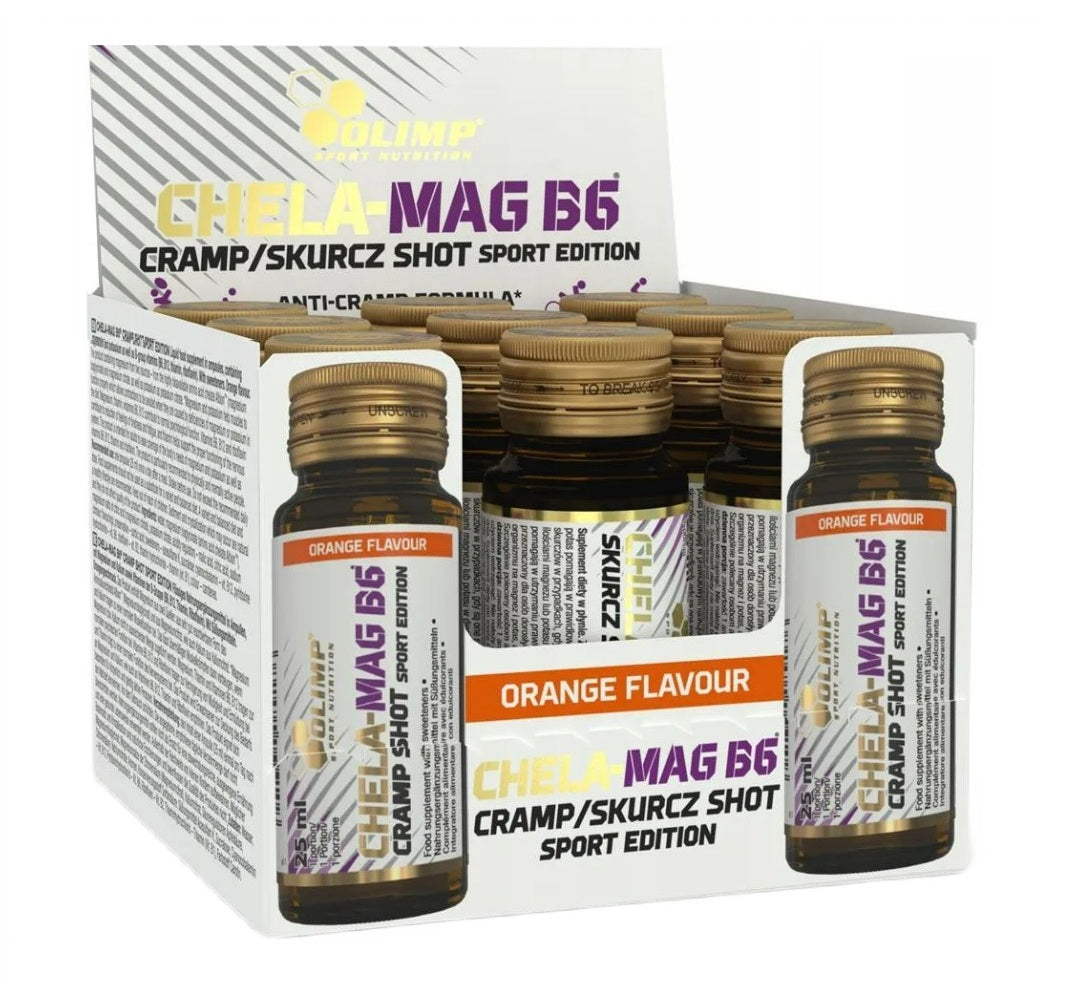 Olimp Nutrition Chela-Mag B6 krambišot, apelsinimaitseline – 9 x 25 ml.