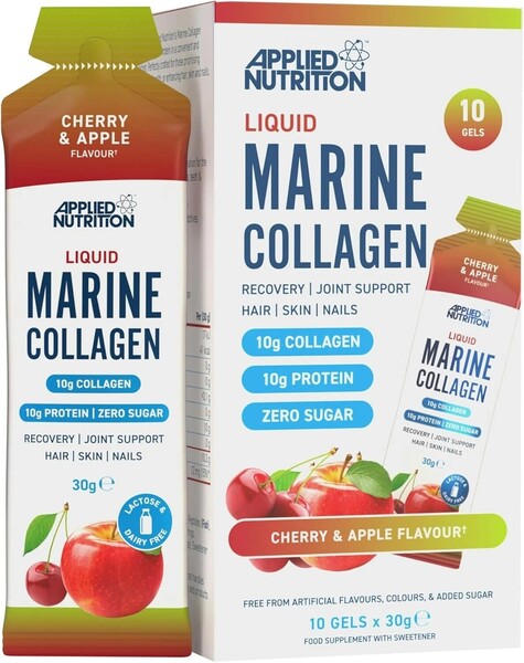 Applied Nutrition vedel merekollageen, kirsi- ja õunamaitseline – 10 x 30 g