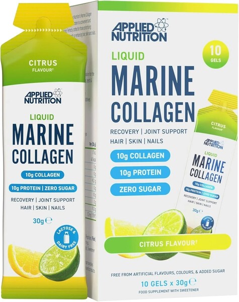 Applied Nutrition vedel merekollageen, tsitruseline – 10 x 30 g