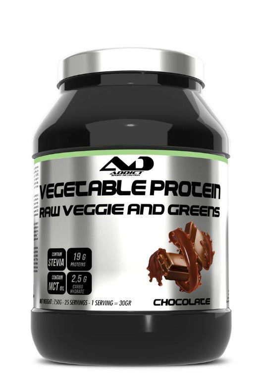 Addict Sport Nutrition köögiviljavalgu pulber, rohelised köögiviljad ja lehtköögiviljad, šokolaad – 750 g