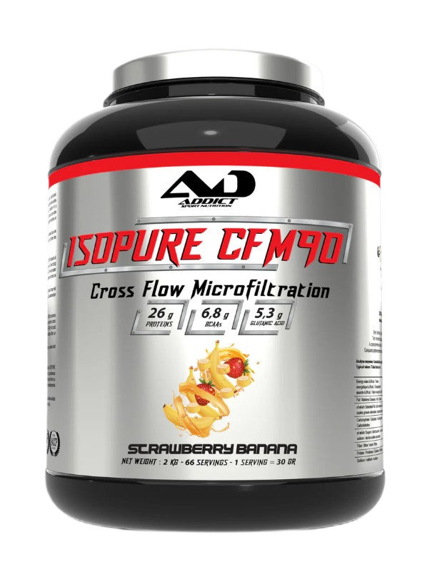 Addict Sport Nutrition Isopure CFM90, maasika-banaani maitse – 2000 g