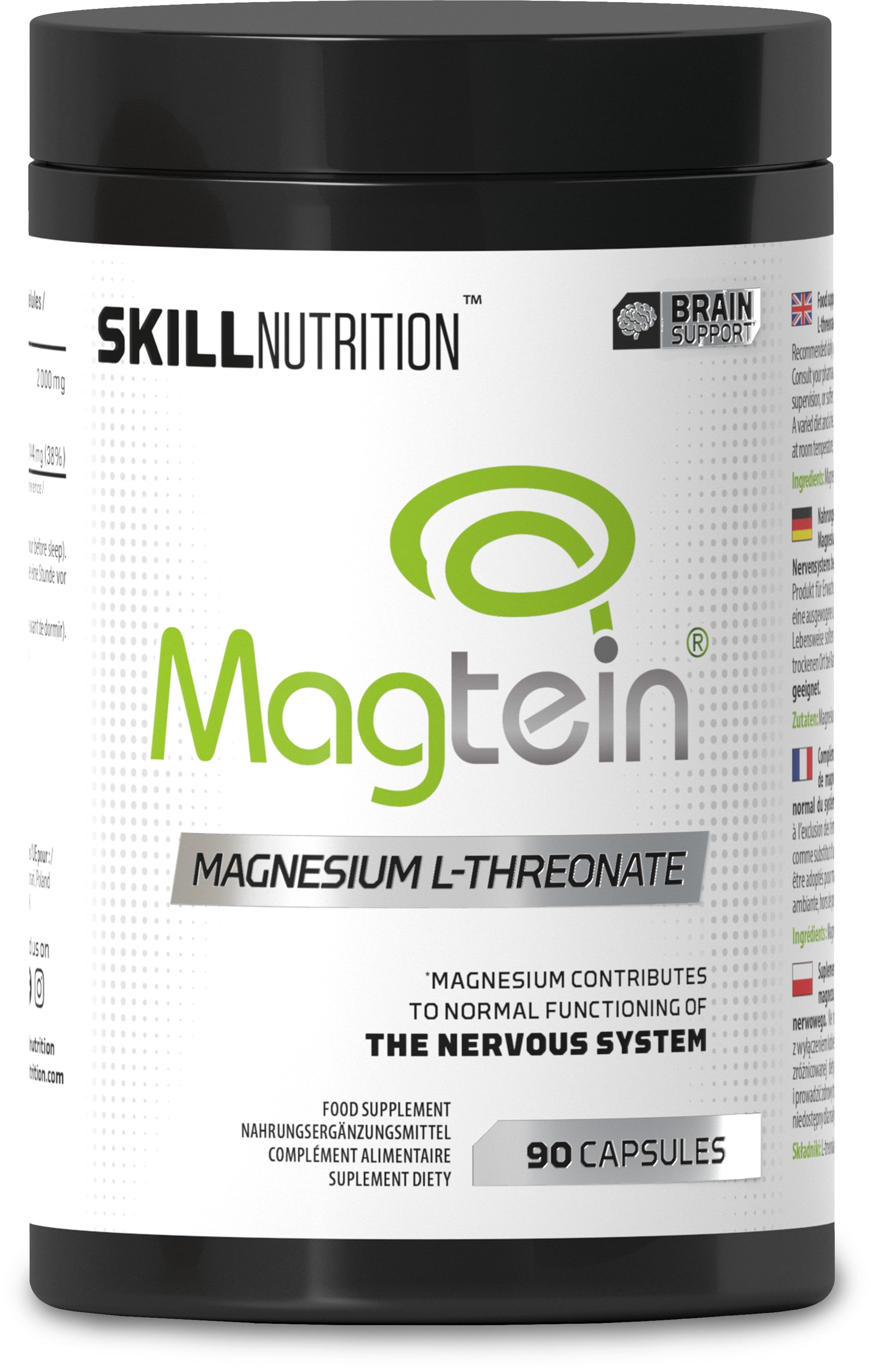Skill Nutrition Magtein, magneesium L-treonaat - 90 kapslit