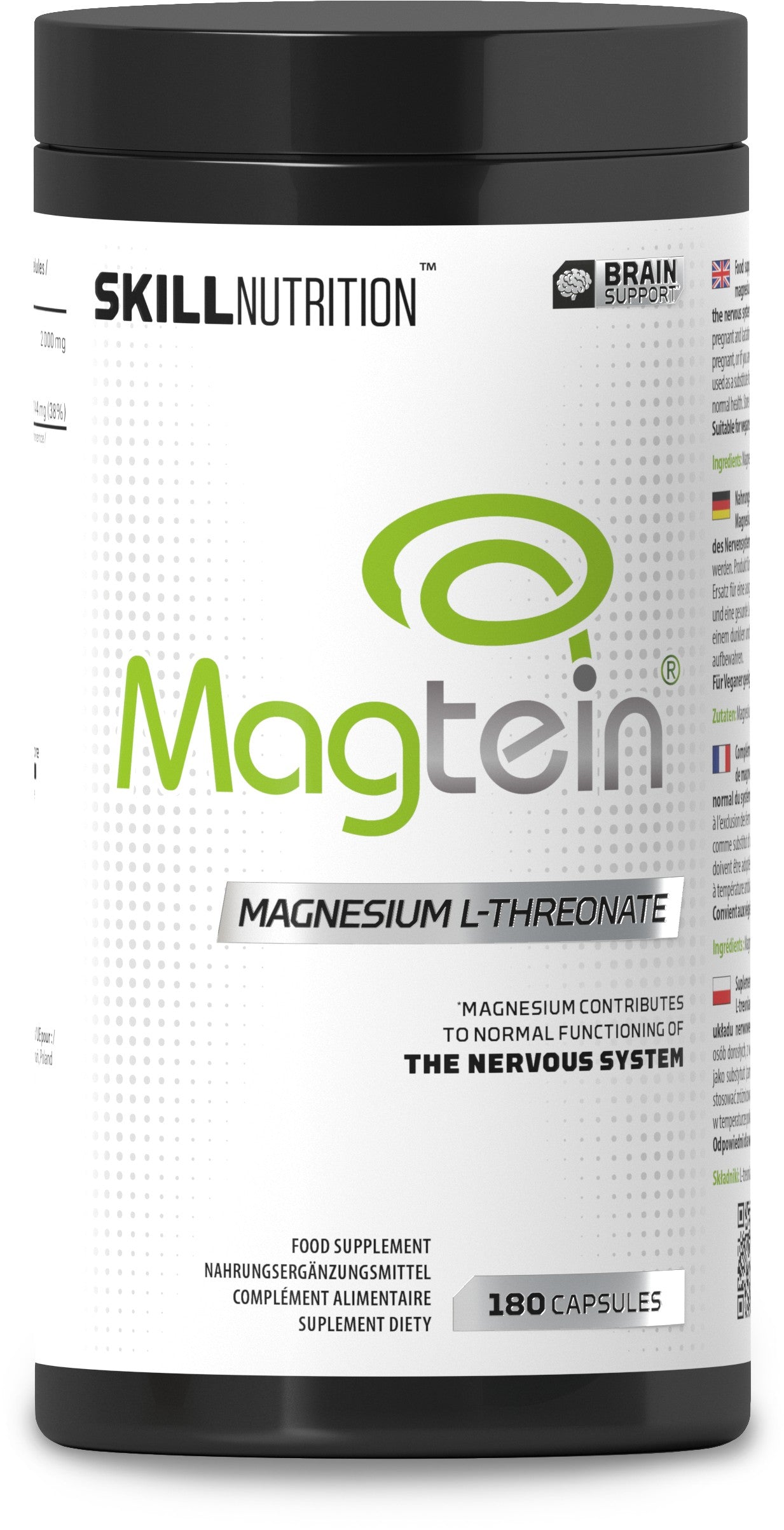 Skill Nutrition Magtein, magneesium L-treonaat - 180 kapslit