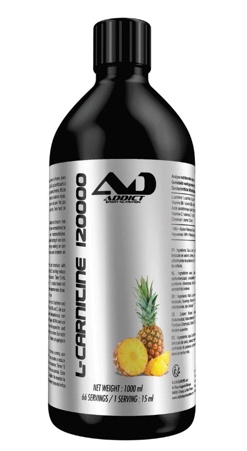Addict Sport Nutrition L-karnitiin 120000, troopilise ananassi maitsega – 1000 ml.