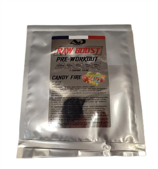 Addict Sport Nutrition Raw Boost enne treeningut, Candy Fire – 10 g (2 portsjonit)