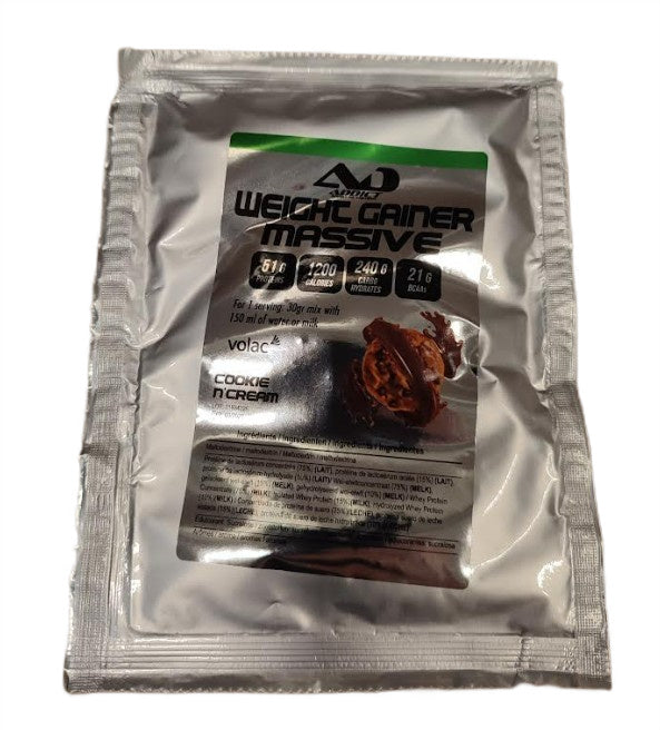 Addict Sport Nutrition massilis kaalutõstmise toidulisand, küpsise- ja kooremaitsega – 30 g (1 portsjon)