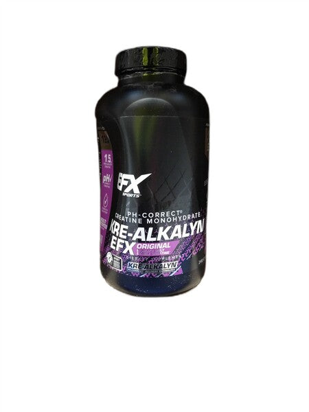 EFX Sports Kre-Alkalyn EFX (läbipaistvad kapslid) - 240 kapslit (kahjustatud ja mõlkis pakend)