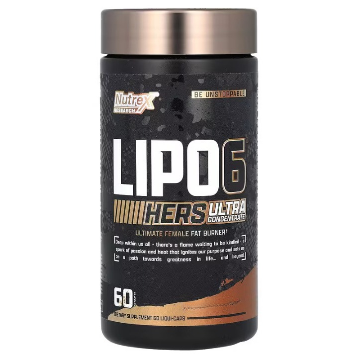Nutrex Lipo - 6 Black Hers ülikontsentraat kofeiiniga – 60 kapslit