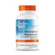 Doctor's Best kõrge imendumise magneesium, 200 mg – 240 tabletti