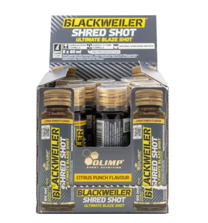 Olimp Nutrition Blackweiler Shred Shot, Citrus Punch – 9 x 60 ml.