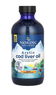 Nordic Naturalsi arktiliste tursamaksaõli, 1060 mg apelsinimaitseline – 237 ml.