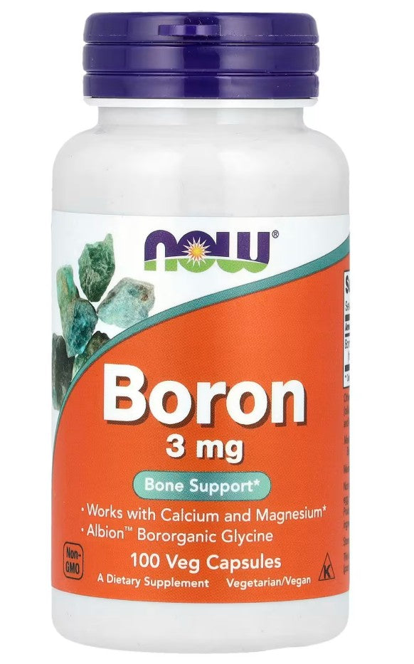 NOW Foods boor, 3 mg – 100 kapslit
