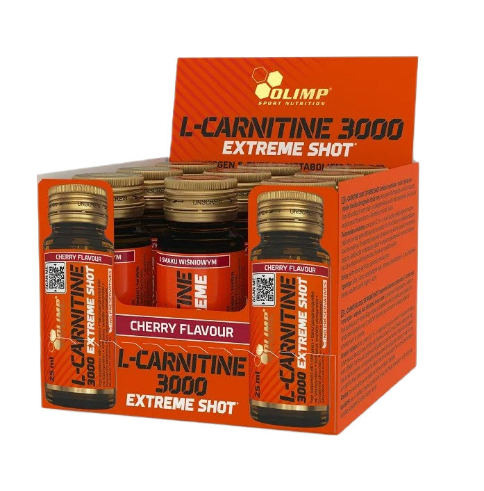 Olimp Nutrition L-karnitiin 3000 Extreme Shot, kirsimaitsega - 9 x 25 ml.